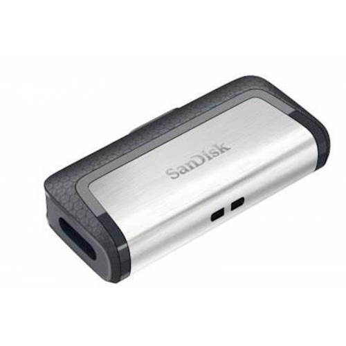 USB C & USB DISK SANDISK 32GB ULTRA DUAL, 3.1/3.0, srebrno-črn, drsni priključek